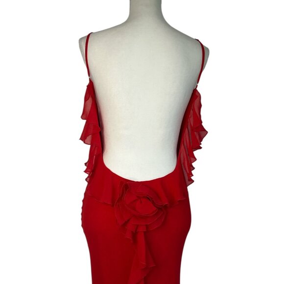 DELFI Lou Dress in Cherry Small New Womens Backless Maxi Gown - Picture 9 of 13